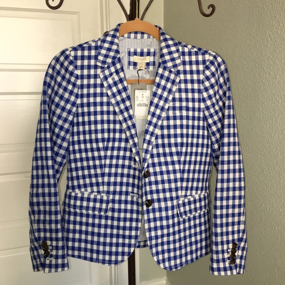 NWT J. Crew Factory Gingham Schoolboy Blazer - Picture 4 of 6